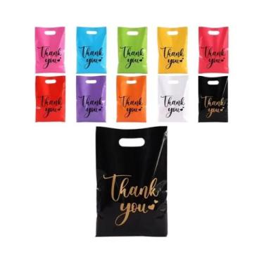 Imagem de Sacolas De Presente De Agradecimento 20 50 100 Unidades Embalagem Plás