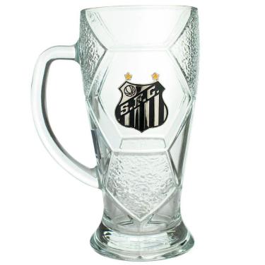 Imagem de Caneca Vidro Bola Futebol 630ml - Santos-Unissex
