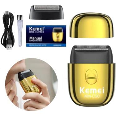 Imagem de Barbeador Elétrico Kemei KM C50 Portátil Recarregável Barba Rosto Pres
