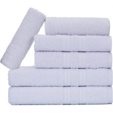 Imagem de Jogo De Toalhas Gigante Itália Soft 2 Banhão + 2 Rosto + 2 Tapete Luxo 100% Algodão - Branco