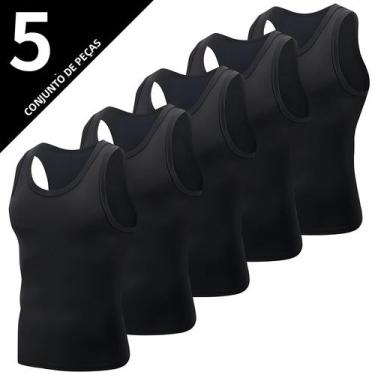 Imagem de Camiseta Sem Mangas Para Fitness Masculina plus Size Em Cor Sólida Par