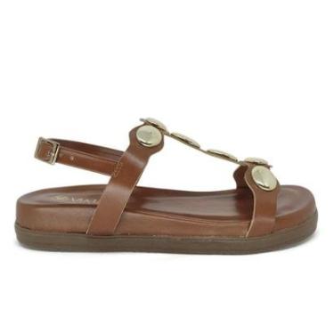 Imagem de Sandália Via Uno Salto Baixo Papete Flatform Caramelo-Feminino