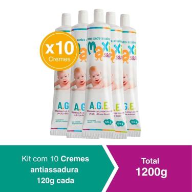 Imagem de kit 10 Creme Pomada Assadura Vit A.E 120g Cada Maxi Baby 