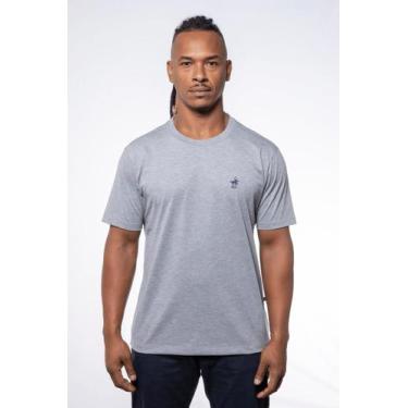 Imagem de Camiseta Masculina Gola Redonda Bordada Mescla medio - AVL, G1