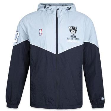 Imagem de Jaqueta Corta Vento New Era Brooklyn Nets Club House Preto, Preto, M