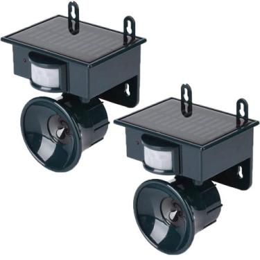 Imagem de Repelente Solar Ultrassonico Kit 2 Unid Sensor Afasta Espanta Pombo Av