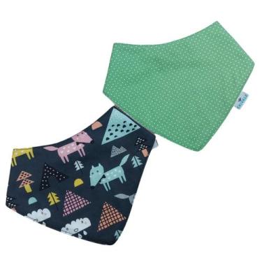 Imagem de Babador Bandana atoalhado para bebê Slim menino e menina kit 2 peças -