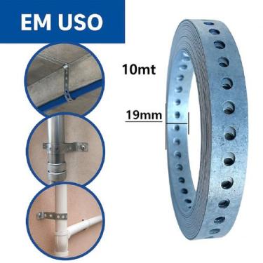 Imagem de Fita Perfurada de aço Galvanizada resistente 19mmx10mt - M&C