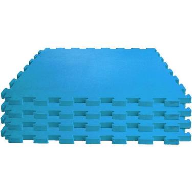 Imagem de Tatame EVA 4 Placas 1x1M X 1CM Kit com Encaixe Firme Azul Royal Evamax