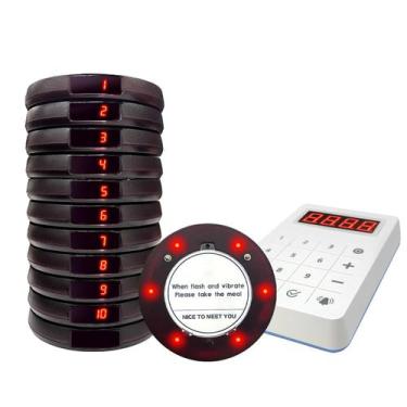 Imagem de Sistema de chamada para restaurante SmartTail com 10 pagers, vibração 