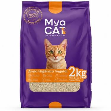 Imagem de Areia Gato 2Kg Higienica Mya Cat Mandioca Natural Antiodor - MyaCat