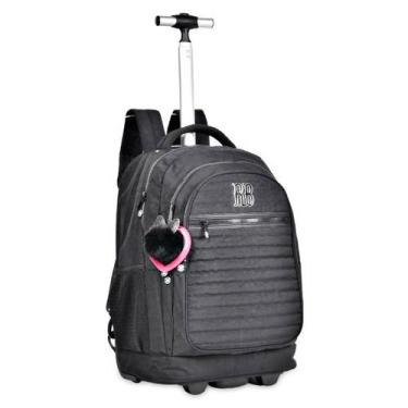Imagem de Mochila Rebecca Bonbon de Rodinha Carrinho Crinkle RB24043 Cor:Preto, 