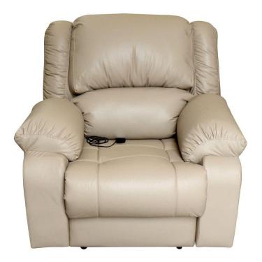 Imagem de Poltrona Reclinável Elétrica Magnum G23 com Massagem Usb Couro Sintético Bege Gran Belo