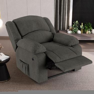 Imagem de Poltrona Reclinável Elétrica Madrid G23 com Massagem Usb Linho Gran Belo