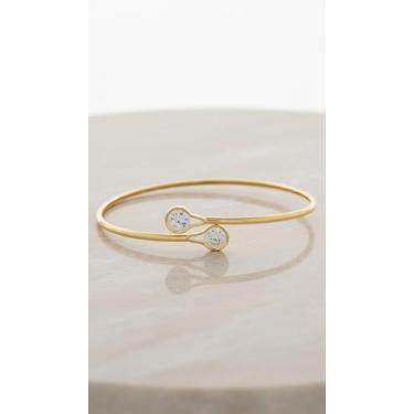 Imagem de Bracelete Fino Zircônia Dourado 18k 6cm - Congratulations Store