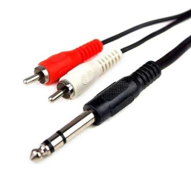 Imagem de Cabo P10 6,35mm Estéreo X 2 Rca 2m Niquel - Mxt