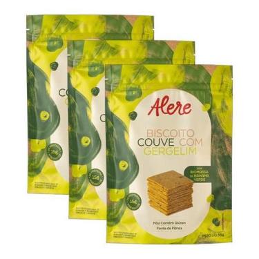 Imagem de Kit 3X: Biscoito de Couve com Gergelim Sem Glúten Alere 55g