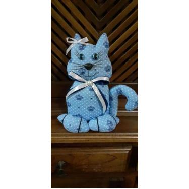 Imagem de Peso de porta gato - Artesanal, azul