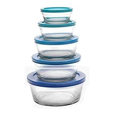 Imagem de Jogo com 5 Potes, Mantimentos, Azul, 1100/610/410 Ml, Casambiente