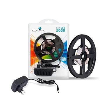 Imagem de Kit Fita de LED 5050 com Driver, Rolo de 2,5 metros, 6000K, 14.4W, 600 lúmens por metro, 12V, Proteção IP20, Gaya.