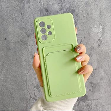 Imagem de Porta-cartão carteira capa soft coverphone para samsung a72 a32 a12 a52 a51 a71 nota 20 ultra note10 m12 m31s s20 s21 mais ultra, verde claro, para samsung a32 4g
