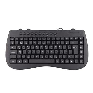 Imagem de Teclado com fio, pequeno idioma Plug and Play Touch Comfort Craftsmanship 87 teclas, mudo ultrafino para escritório para casa