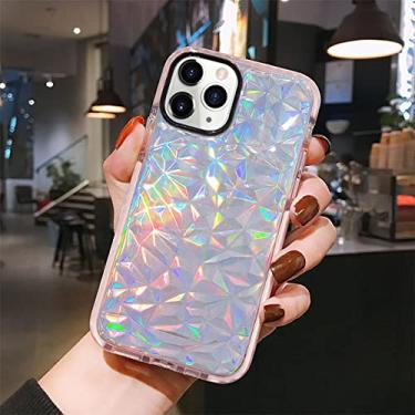 Imagem de Diamond laser Clear Phone cases For iphone 12 11 Pro max 11 7 8 X XS Max XR Soft silicone jelly cover,Colorful Pink,For iPhone 7 Plus