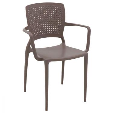 Imagem de Cadeira Tramontina Safira com Braços Camurça Fibra de Vidro