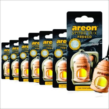 Imagem de Aromatizante Areon Fresco Sport Lux Gold 4ml - 7 Peças - Perfume Automotivo Odorizador Ouro