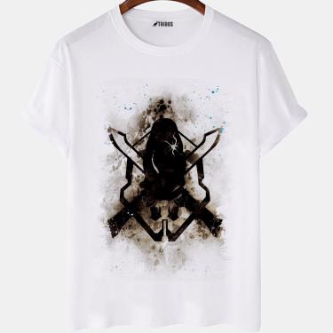 Imagem de Camiseta masculina The Legendary Halo 4 Logo Jogo Camisa Blusa Branca Estampada
