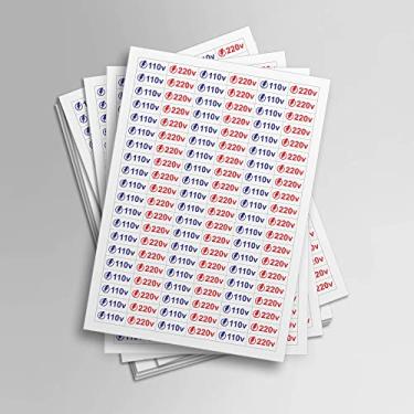 Imagem de Cartela de Etiquetas Adesivos de Voltagem 110/220 V