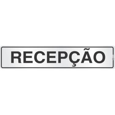 Imagem de Placa de Sinalização Alumínio 05x25cm Recepção C05003 Indika