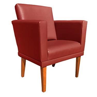 Imagem de Poltrona Decorativa Para Clínica e Recepção - Berlim (Suede Vermelho)