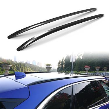 Imagem de UDP-Auto 2 peças de rack de teto de alumínio trilho de teto barra lateral para trilho de teto serve para Jaguar F-Pace F Pace X761 2016 2017 2018 2019 2020 - preto
