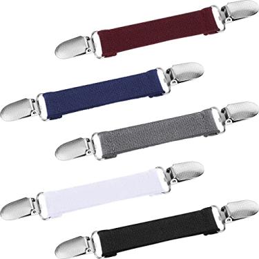 Imagem de Conjunto de 5 peças de clipes justos para vestido retrô, cardigã com gola nas costas, clipe de xaile, Plain Pattern, Metal, liga e fita elástica