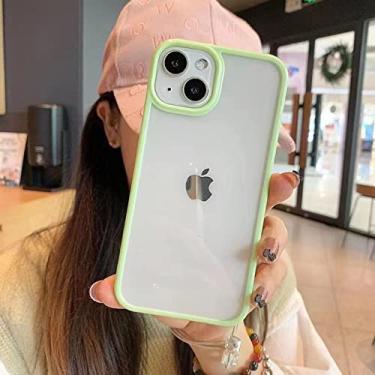 Imagem de Capa transparente à prova de choque para iPhone 13 12 Mini 11 Pro XR X XS Max 8 7 Plus SE 2020 Capa de acrílico macio transparente, verde, para iPhone11Pro Max