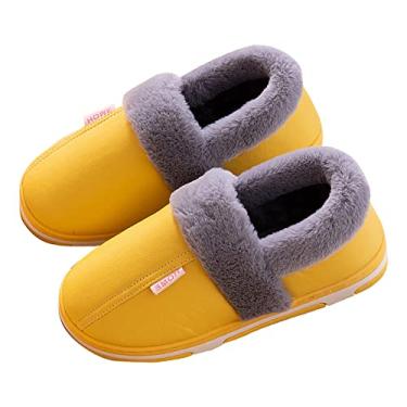 Imagem de Pantufas femininas de espuma viscoelástica, chinelos macios com sola de borracha, sapatos para uso interno e externo