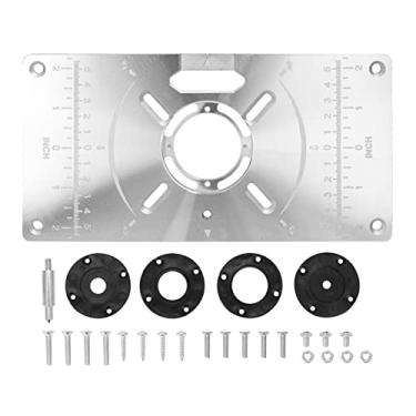 Imagem de Tingpai Placa de inserção de mesa de roteador Placa de corte de alumínio pa máquina de corte com 4 anéis pa marcenaria