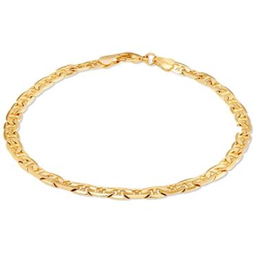 Imagem de Barzel Tornozeleira feminina banhada a ouro 18K – Feita no Brasil, 25 cm, sem pedra preciosa, 10 Inches, Sem pedra preciosa