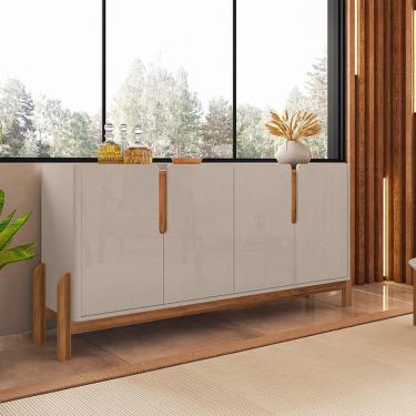 Imagem de Aparador Buffet Sala Lizz 170cm com Pés de Madeira Maciça