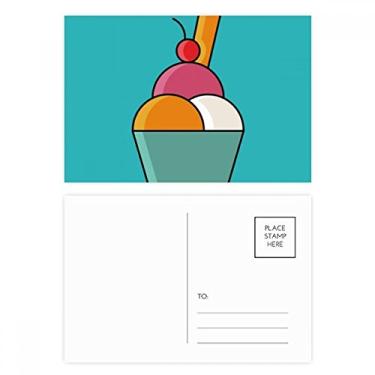 Imagem de Conjunto de cartão postal de sorvete doce chocolate crocante cartão de agradecimento