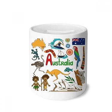 Imagem de DIYthinker Australia Landscape Animals National Flag Money Box Saving Banks Ceramic Coin Case Kids Adults