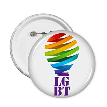 Imagem de As lâmpadas diferenciam identificação arco-íris alfinetes de igualdade crachá botão emblema acessório decoração 5 peças