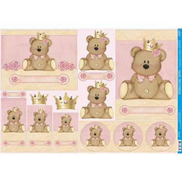 Imagem de Papel para Decoupage Litoarte 49 x 34,3 cm - Modelo PD-235 Ursa Rosa