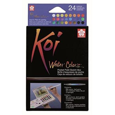 Imagem de CONJ DE AQUARELA ARTISTICO KOI WATER COLORS - 24 CORES - USO PROFISSIONAL, XNCW-24N