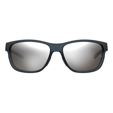 Imagem de Óculos de sol oval Under Armour UA Undeniable, azul fosco, 61 mm
