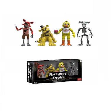 Kit 5 bonecos five nights at freddys fnaf articulados com luz led