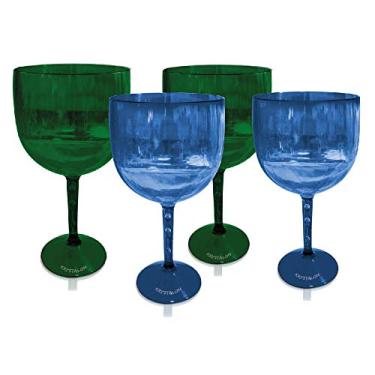 Imagem de Kit 4 Taças Gin Verde e Azul Translúcido Acrílico Ps KrystalON