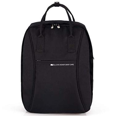 Imagem de Bolsa multifuncional para troca de bebê, bolsas para fraldas, mochila para fraldas, mochila, tecido impermeável, vários bolsos para mamãe e papai, 27 * 15 * 36 cm de alta capacidade