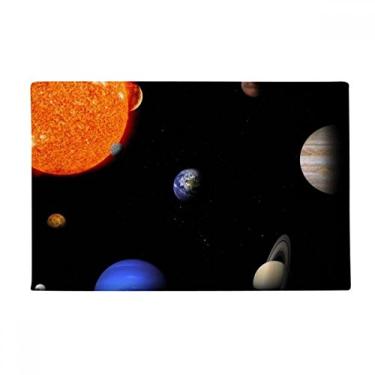 Imagem de DIYthinker Tapete para porta de banheiro Planet Red Blue Dark Night Sky Ground Tapete antiderrapante